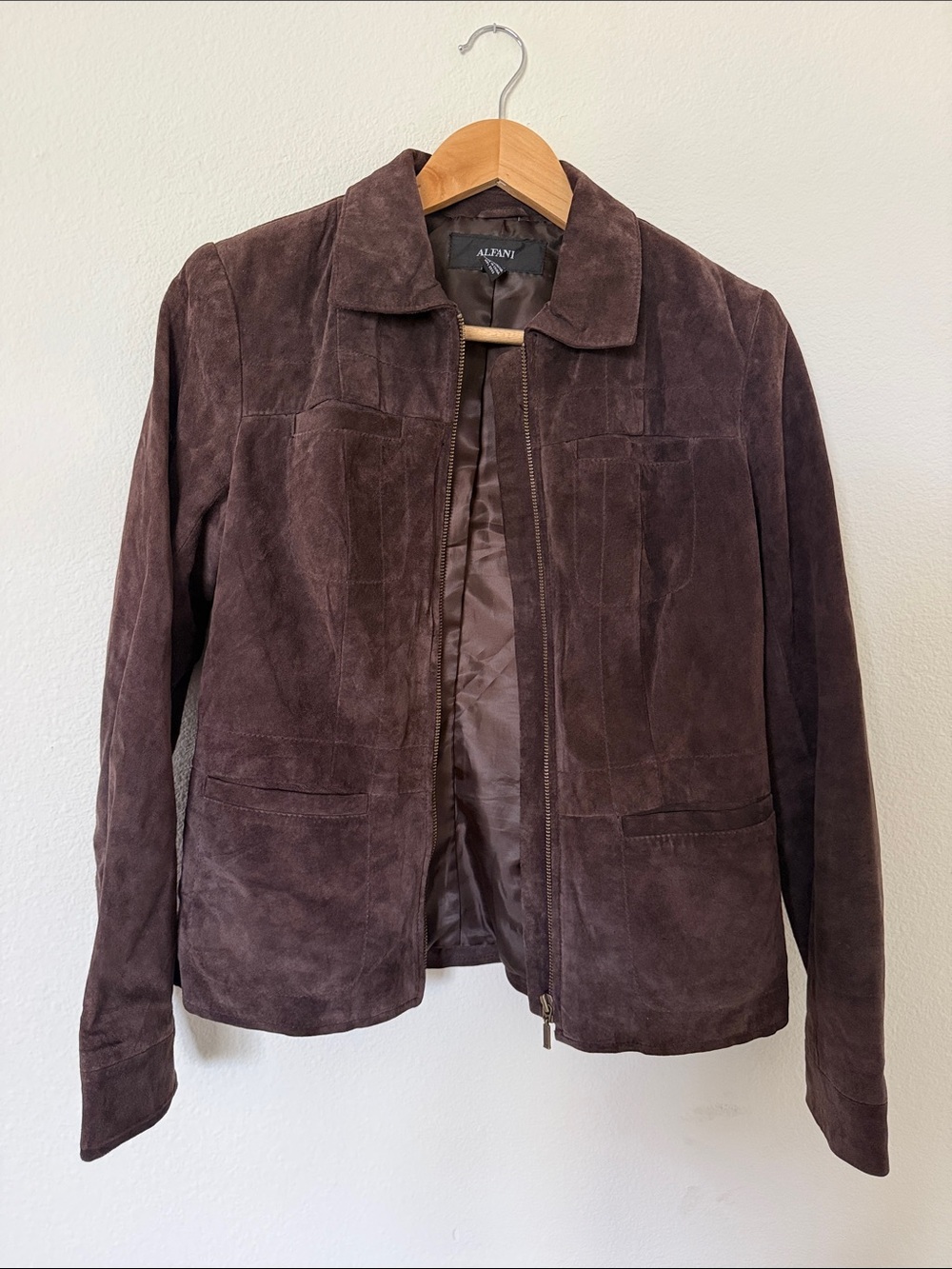 Beautiful suede jacket in chocolate brown